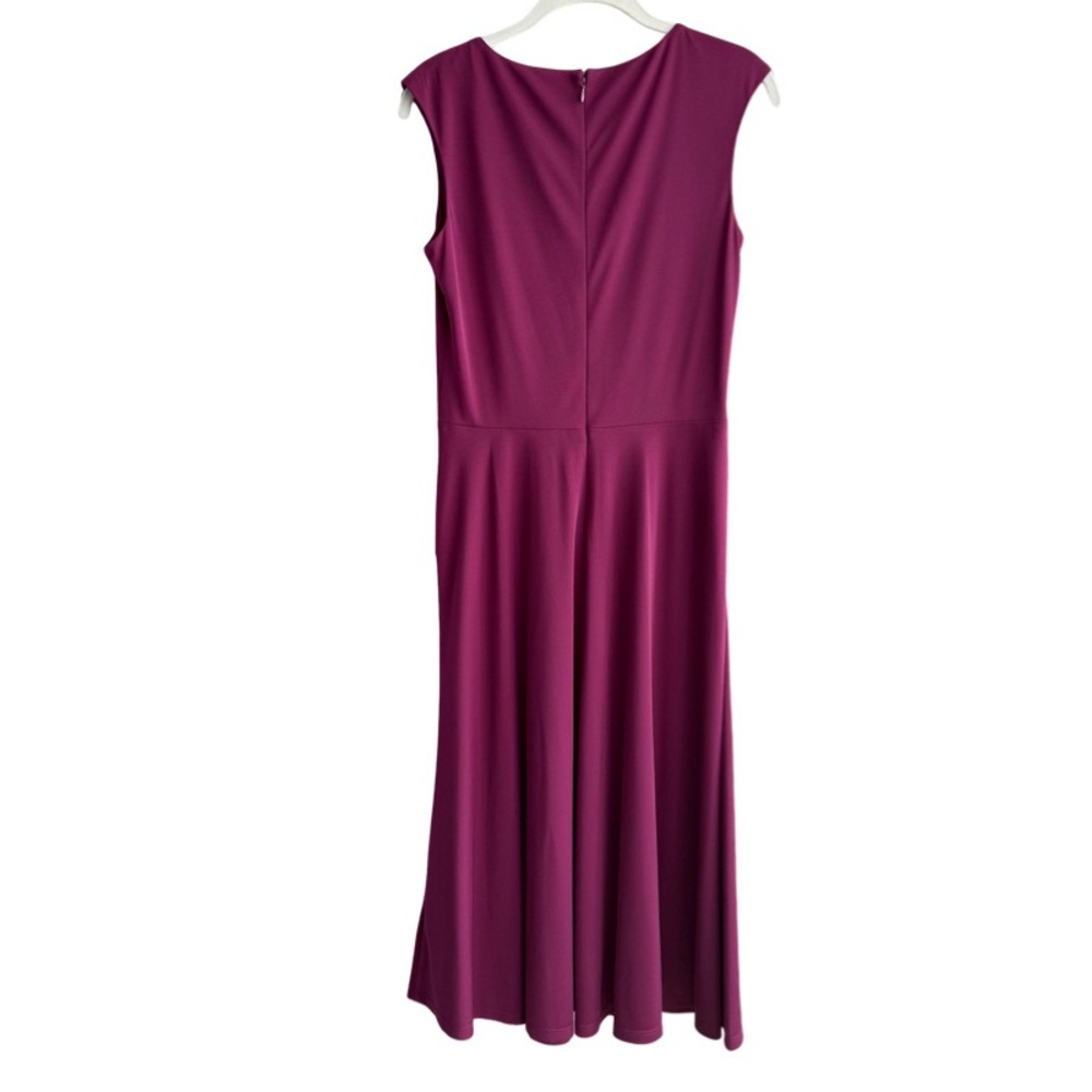 Lauren Ralph Lauren Twist Front Dress A-line Plum Caspia Purple Size 6 - Picture 4 of 13